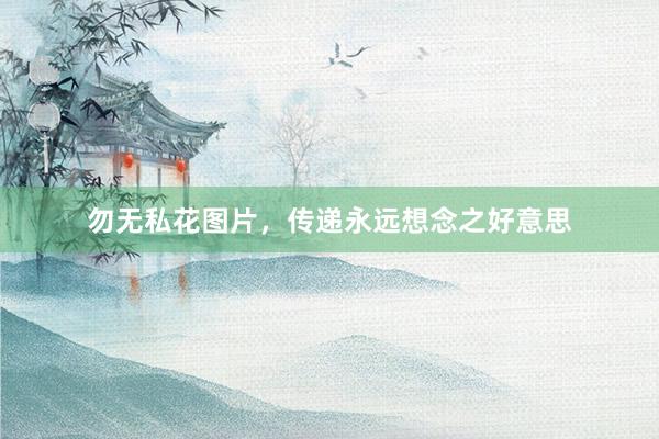 勿无私花图片，传递永远想念之好意思